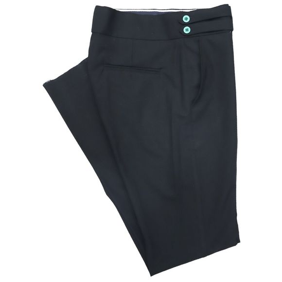 Chiragh Apparel Other - Mens Gurkha Pants Black Wool Blend Slim High Waist Flat Front Dress Trousers 32